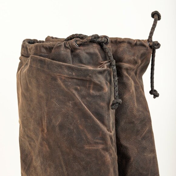 Givenchy Taupe Grey Wax Textured Leather Knotted-Rope Heeled Boots - Picture 7 of 10